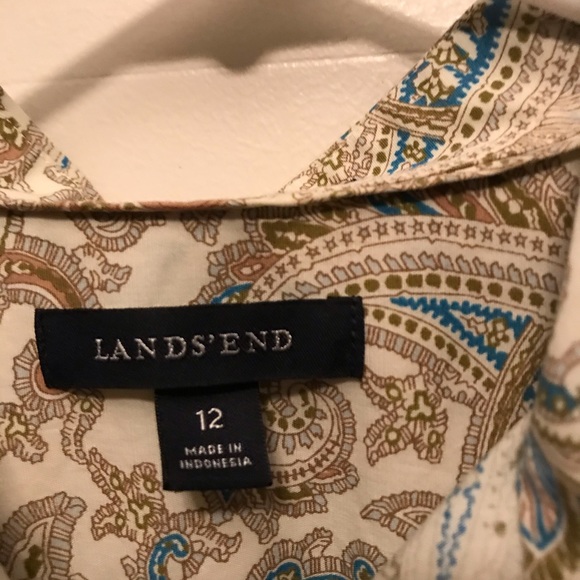 Lands End Gold paisley button up - Picture 3 of 4